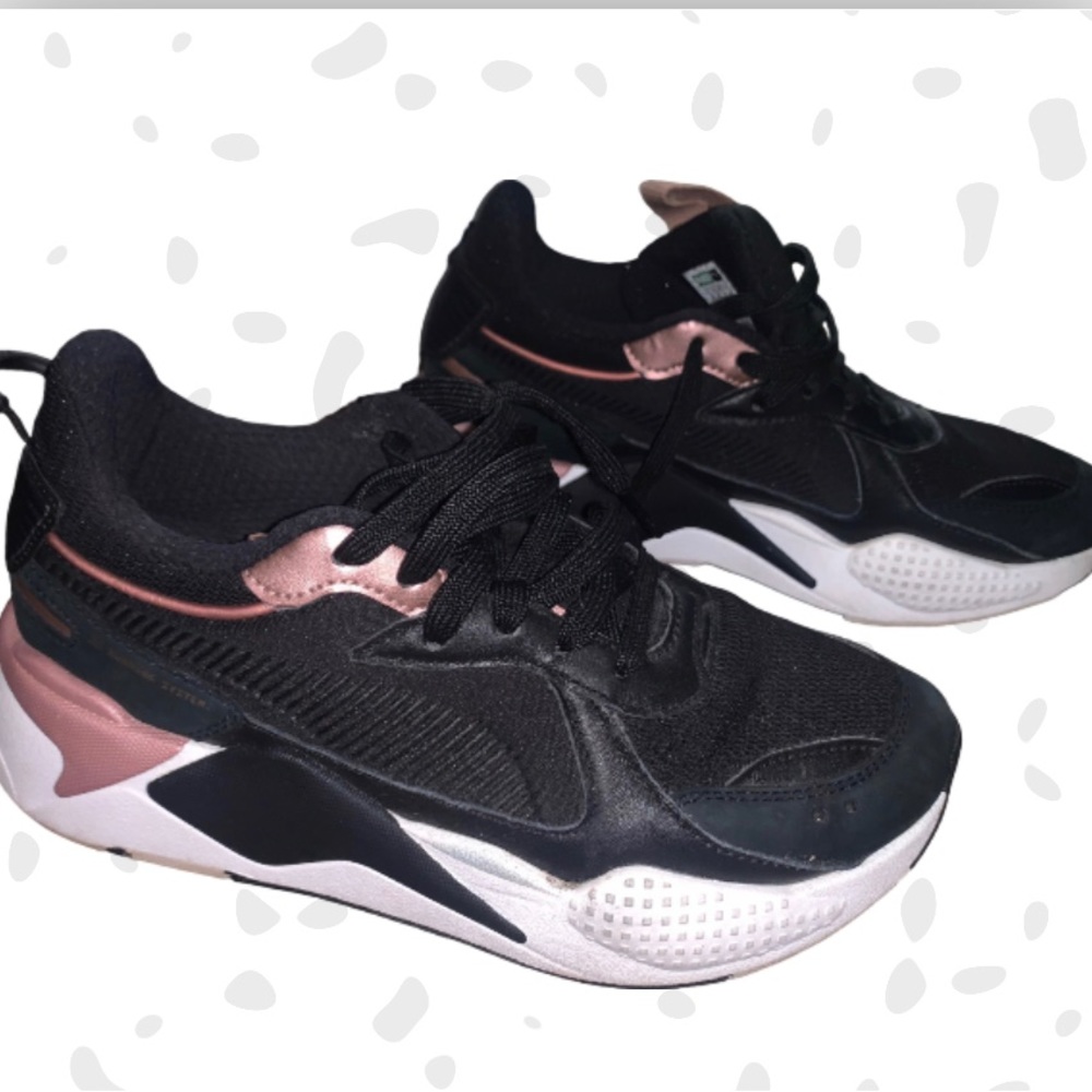PUMA RS-X Trophies Sneakers in Black/Rose Gold
